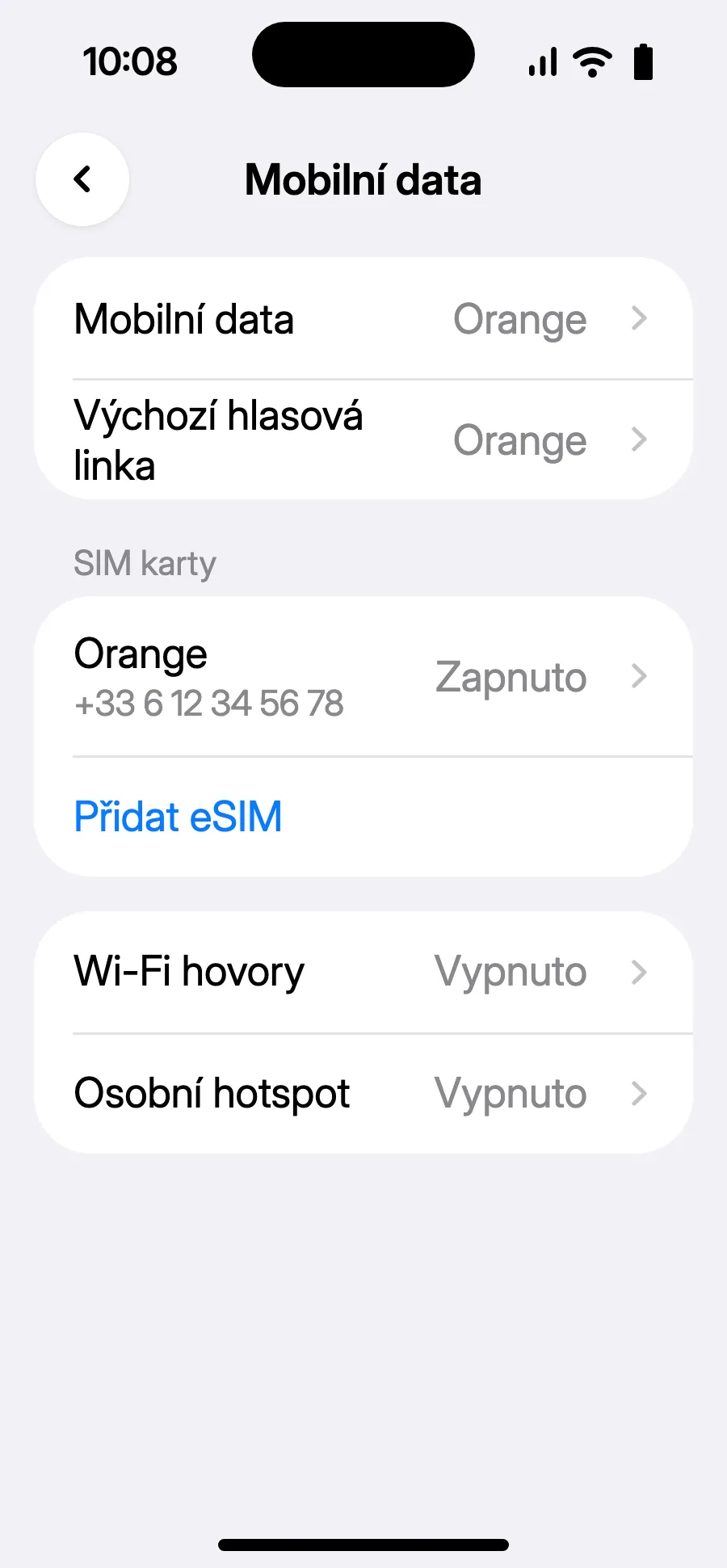 Klepni na „Přidat eSIM“.