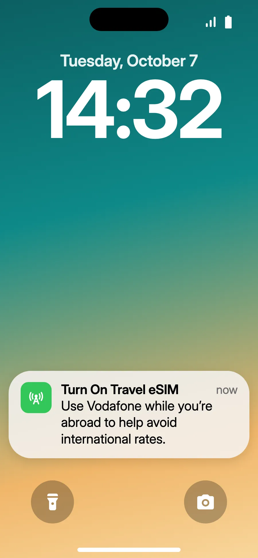 When you land, your iPhone may show “Turn On Travel eSIM”: tap the notification.