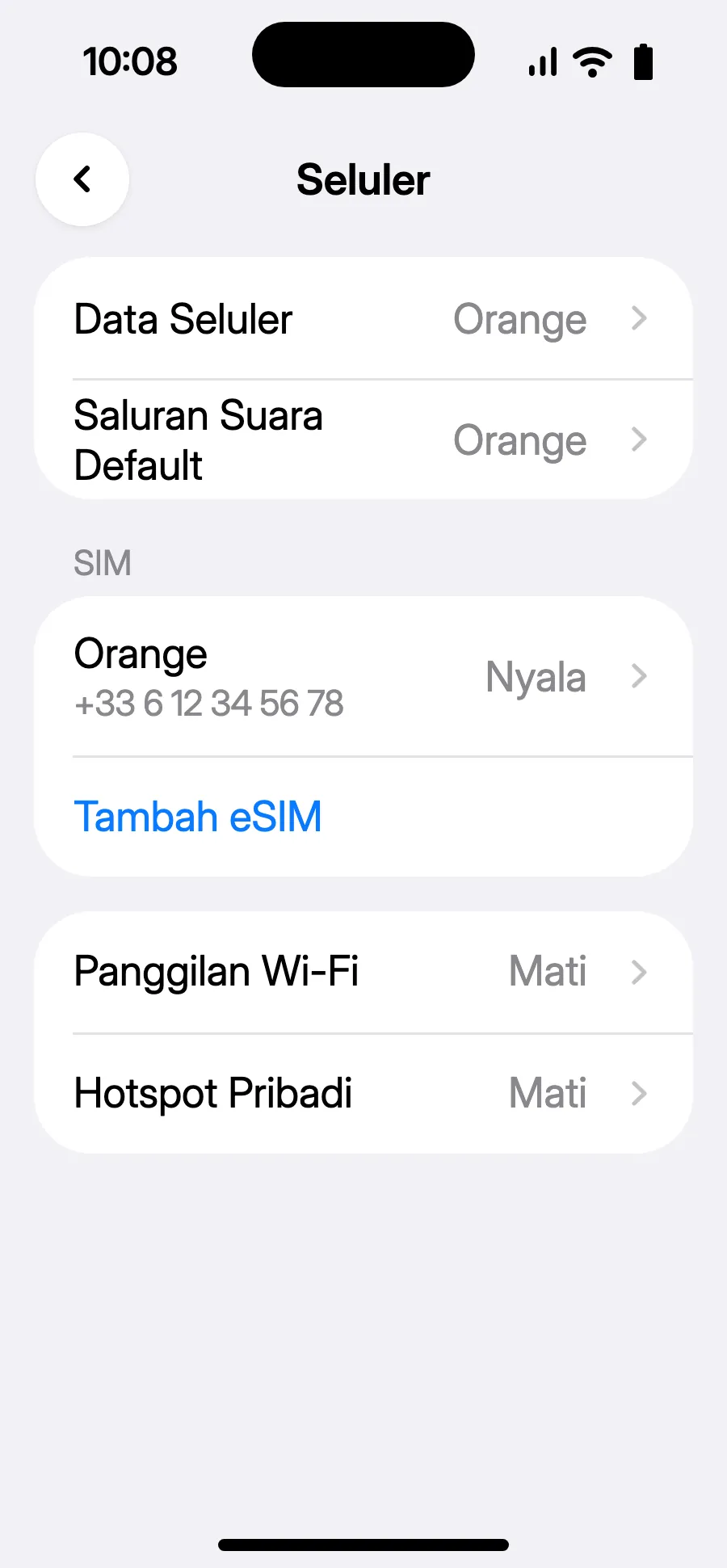 Ketuk “Tambah eSIM”.
