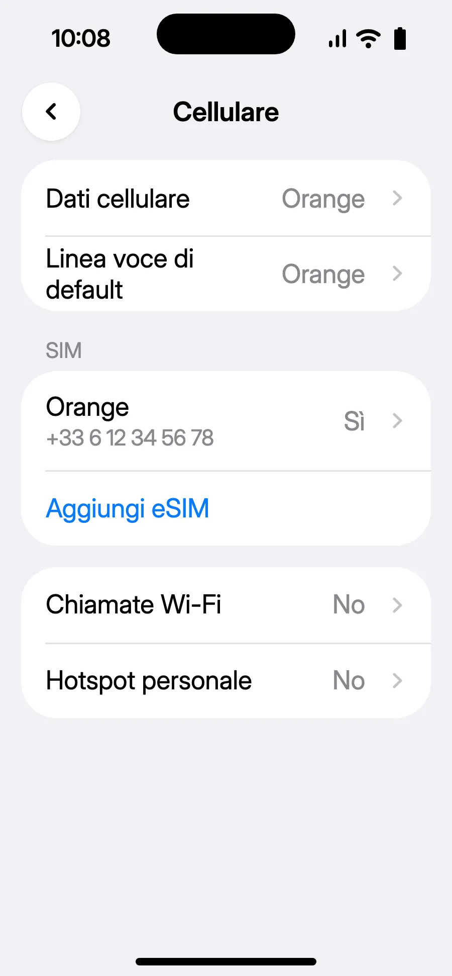 Tocca «Aggiungi eSIM».