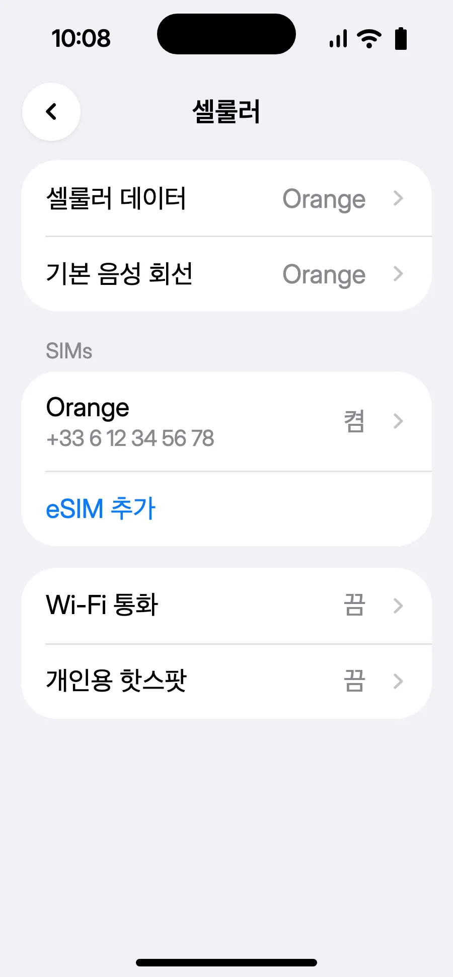 ‘eSIM 추가’를 탭하세요.
