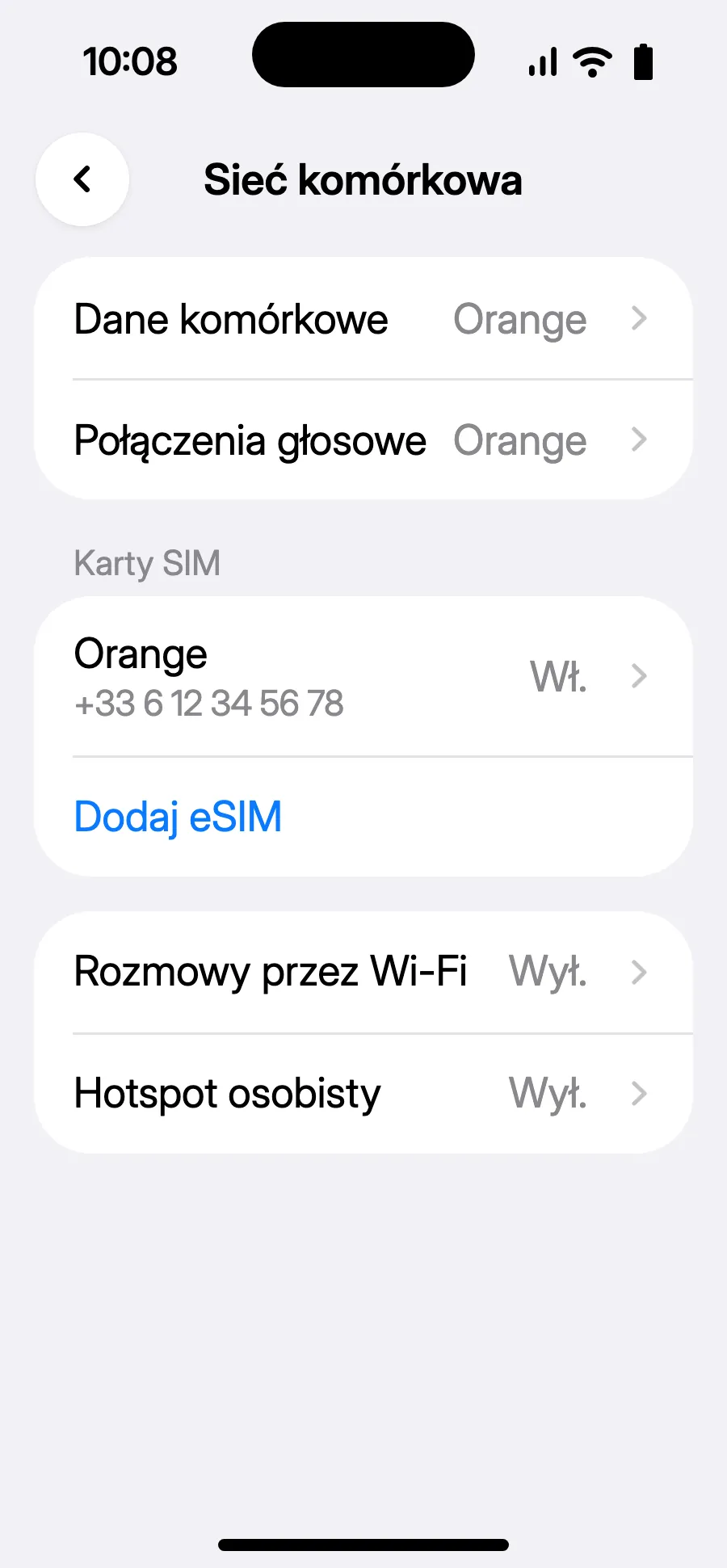 Stuknij „Dodaj eSIM”.