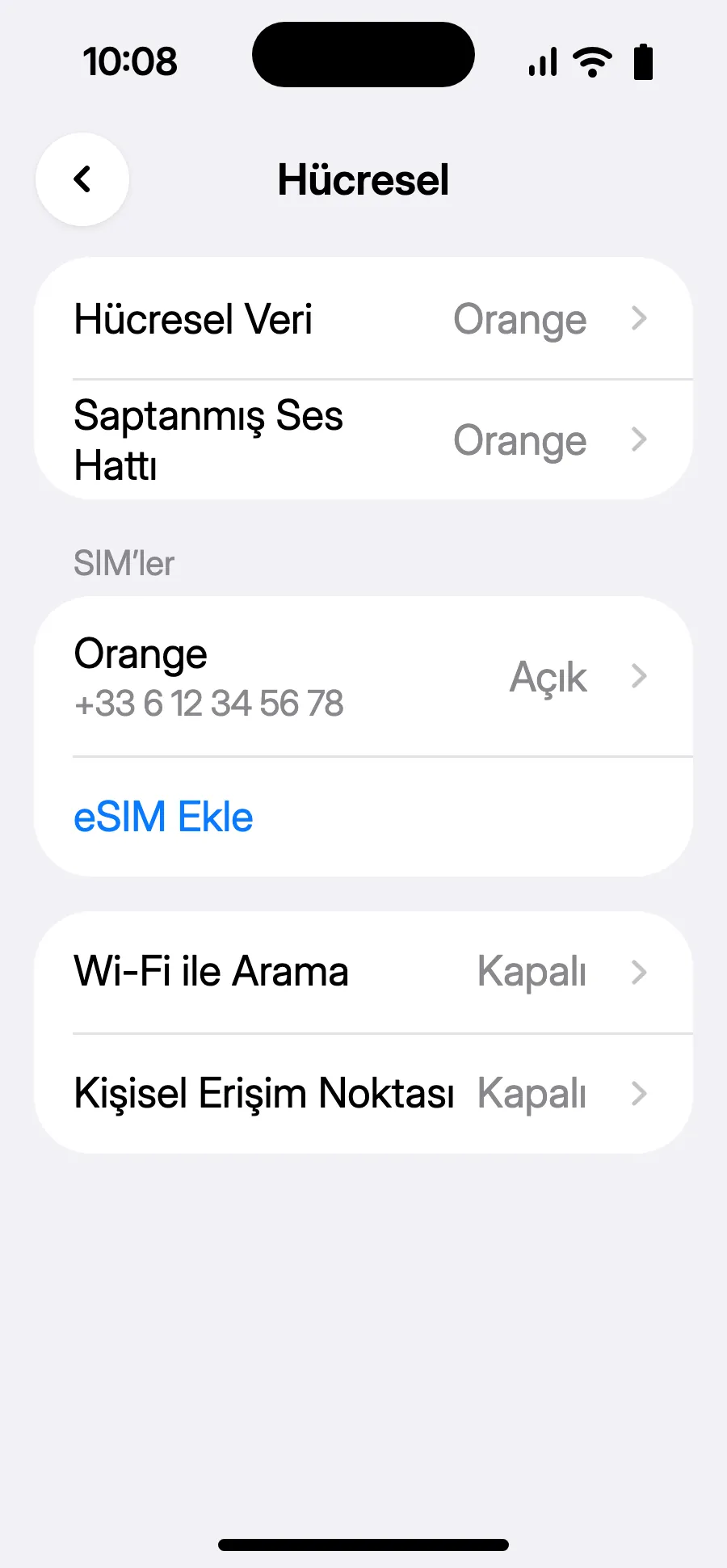“eSIM Ekle”ye dokun.