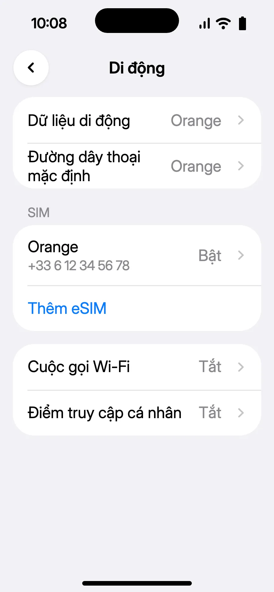 Chạm vào “Thêm eSIM”.