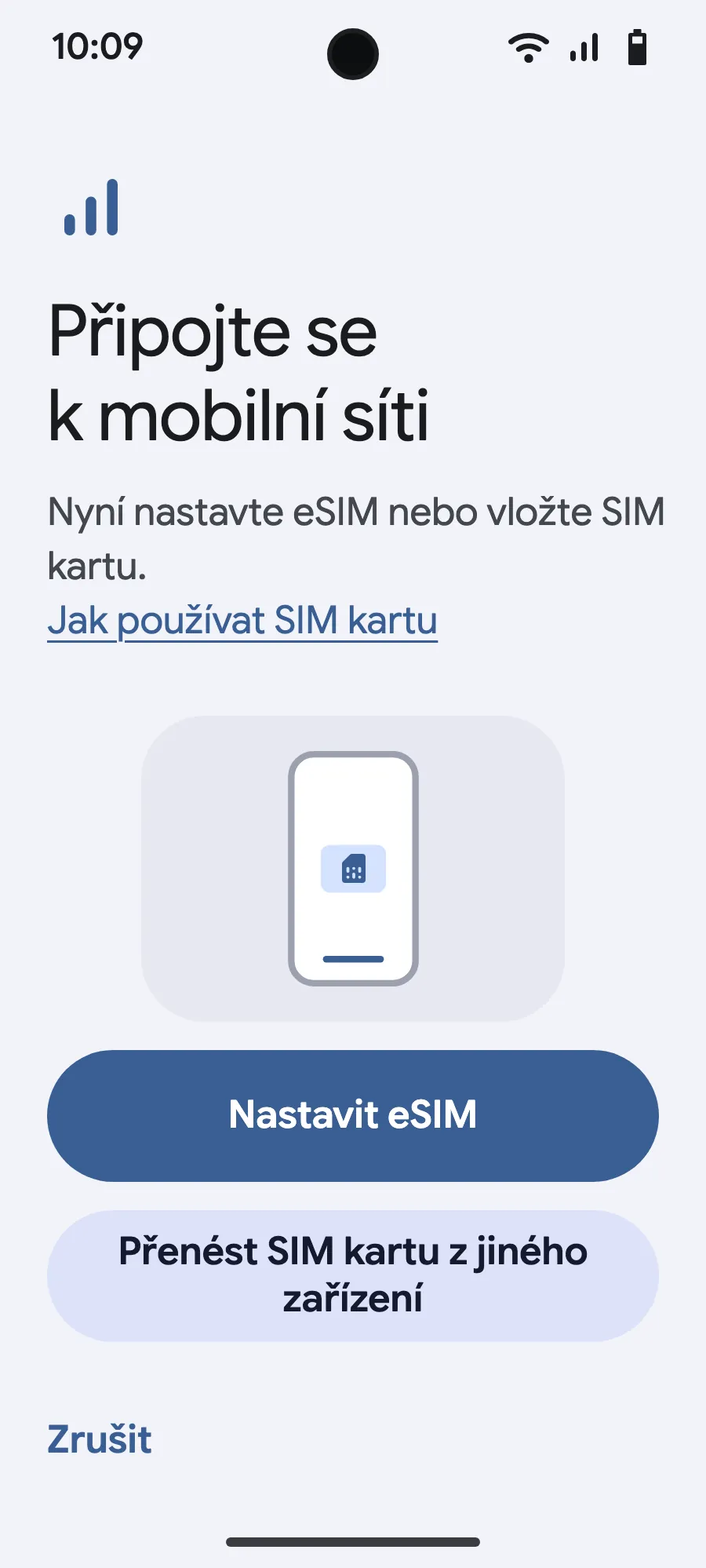 Klepni na „Nastavit eSIM“.