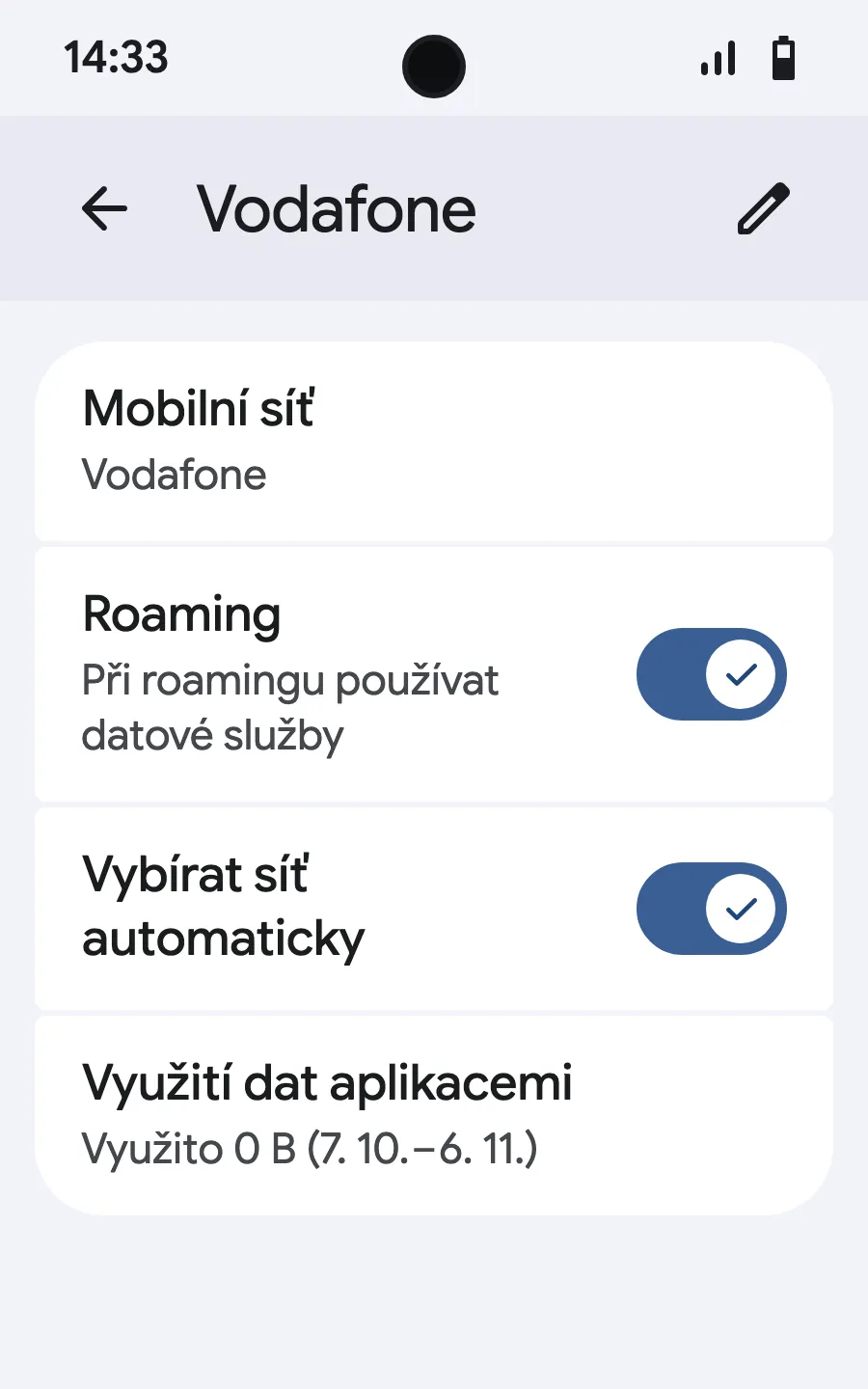 Zapni roaming. Když se nic nenačte, vypni automatický výběr sítě a vyber ji ručně.