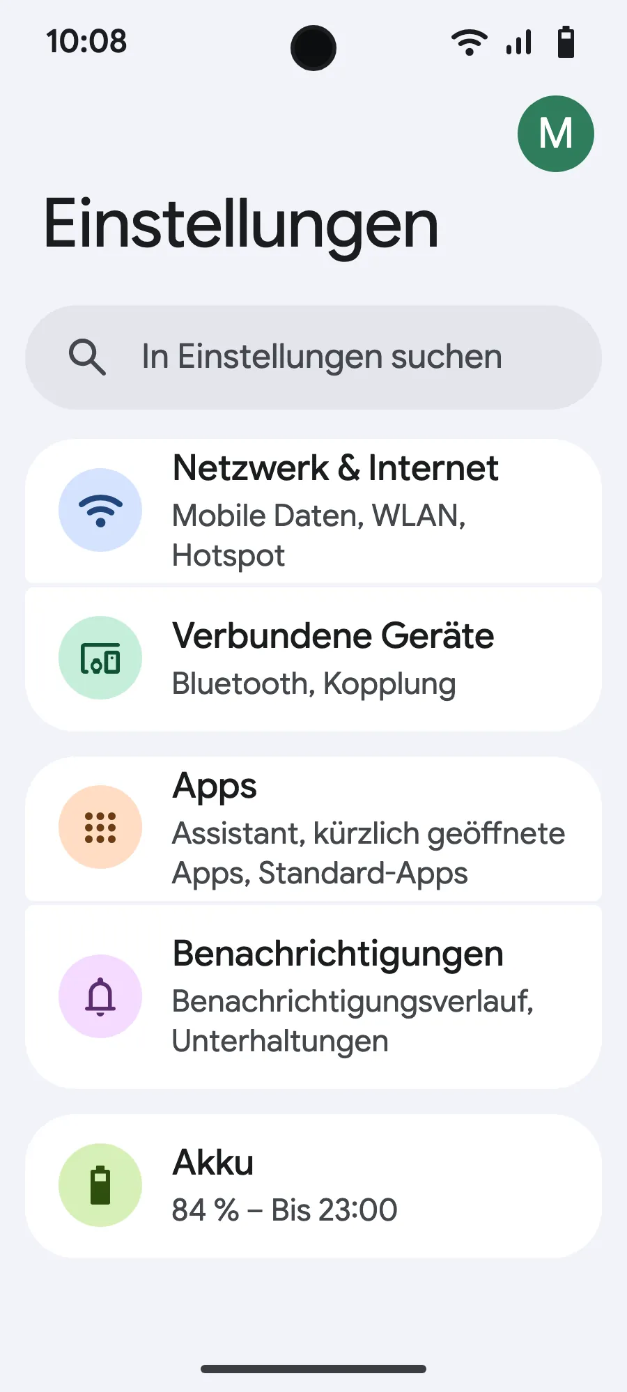 Öffne Einstellungen und dann Netzwerk & Internet.