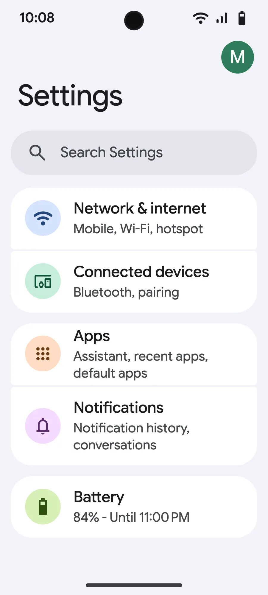 Open Settings, then Network & internet.