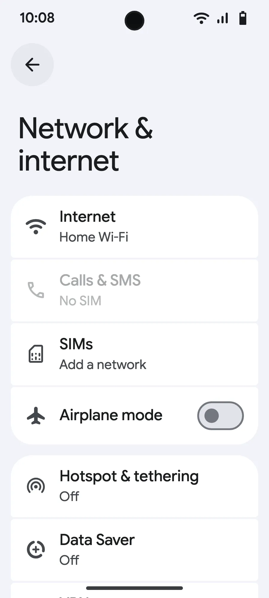 Tap “SIMs” (Add a network).