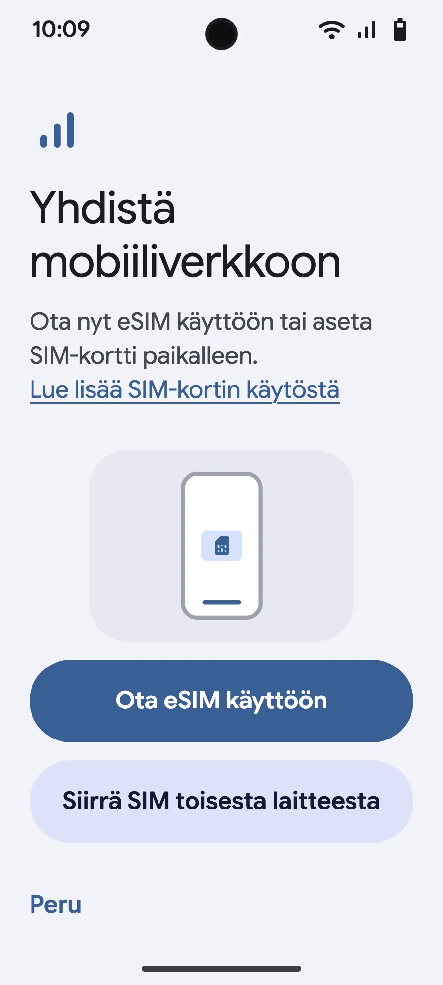 Napauta ”Ota eSIM käyttöön”.