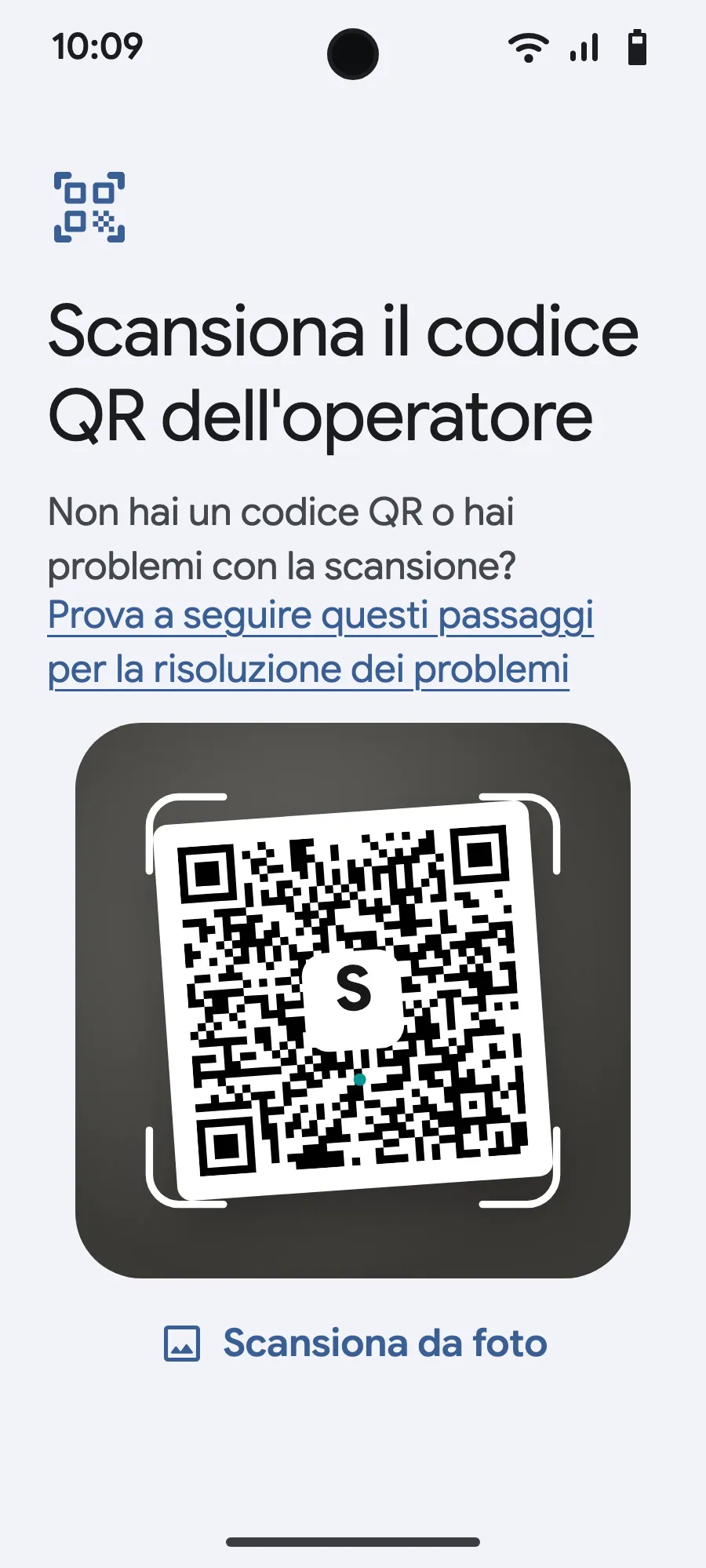 Inquadra il codice QR che ti inviamo via email dopo l'acquisto (lo trovi anche nel tuo account), poi conferma.