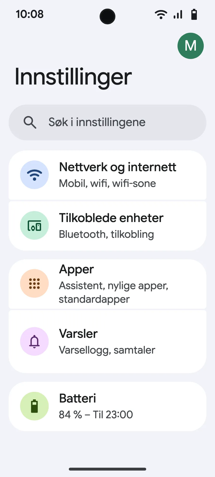 Åpne Innstillinger og deretter Nettverk og internett.