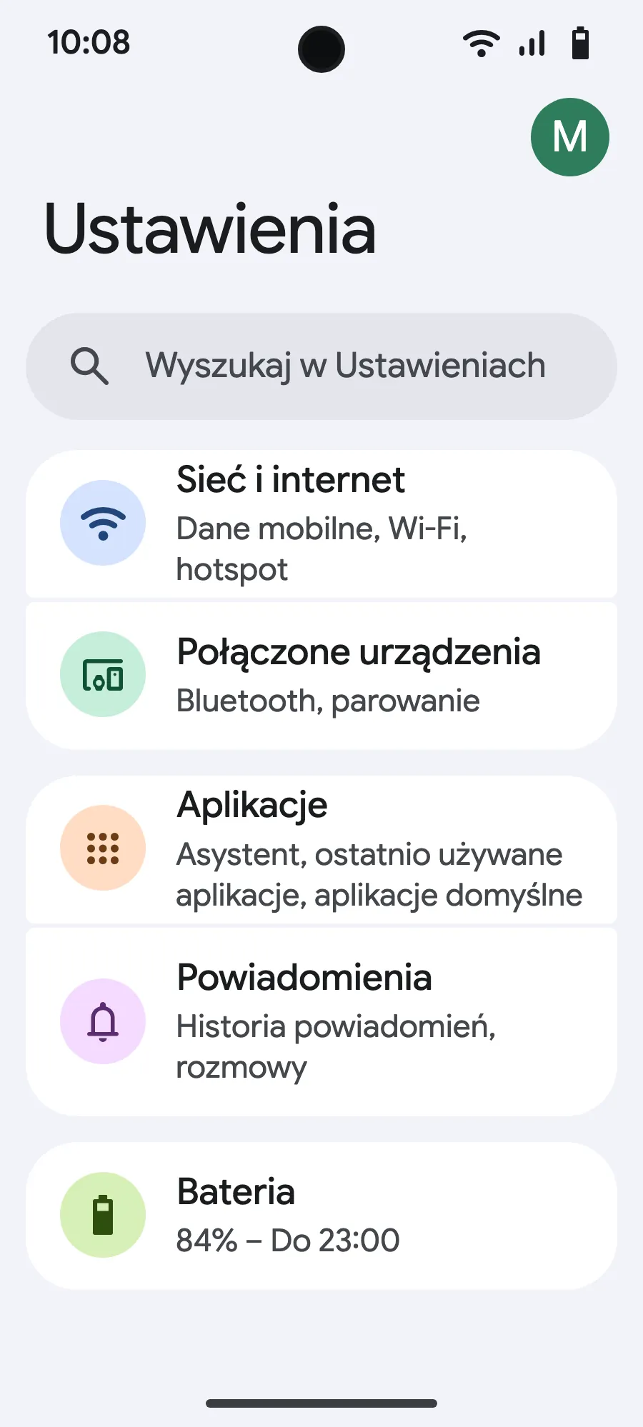 Otwórz Ustawienia, a potem Sieć i internet.