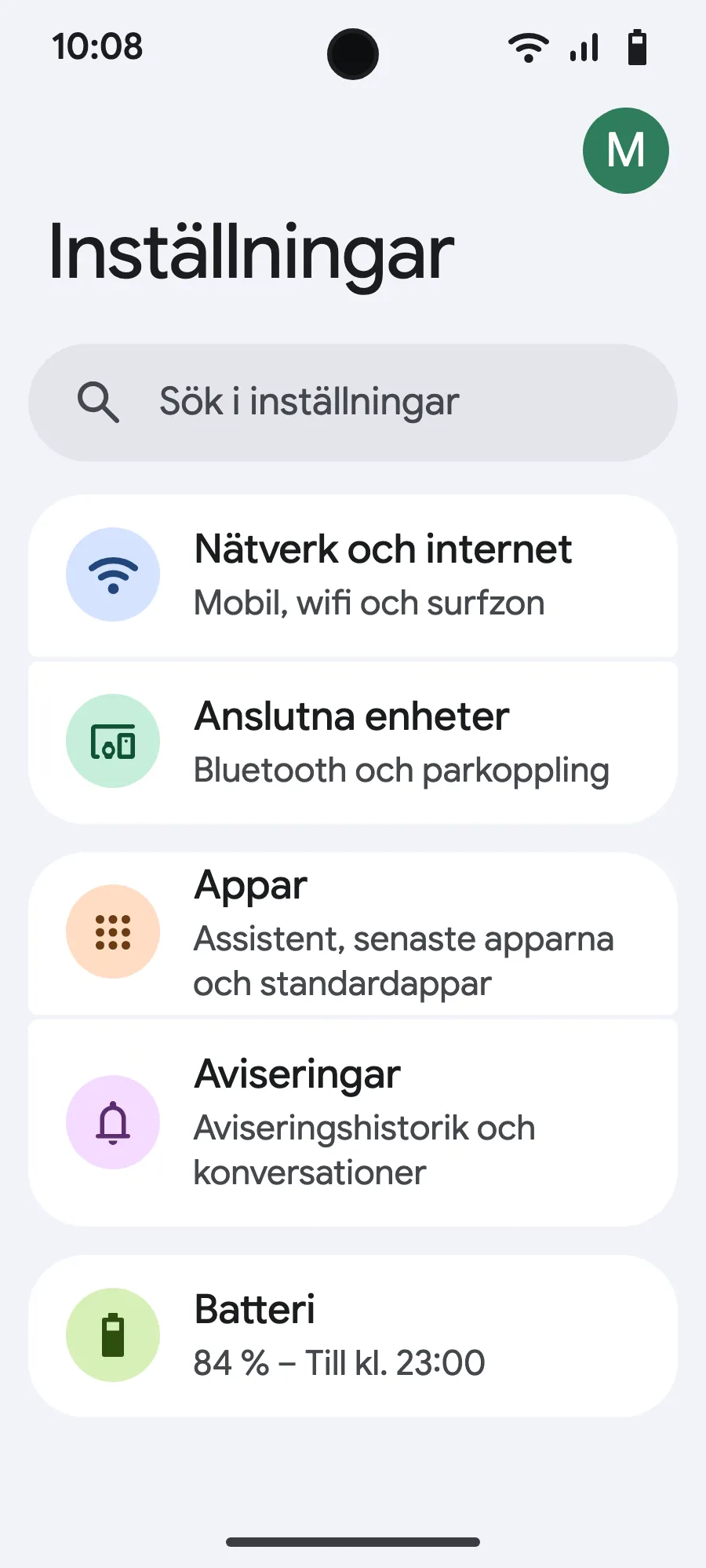 Öppna Inställningar och sedan Nätverk och internet.
