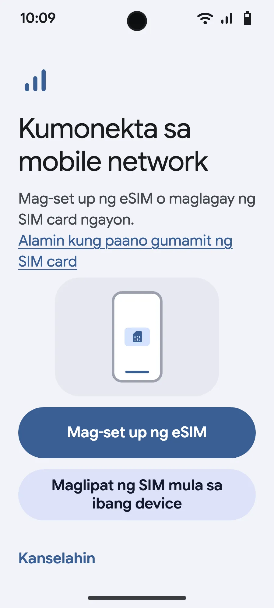 I-tap ang “Mag-set up ng eSIM”.