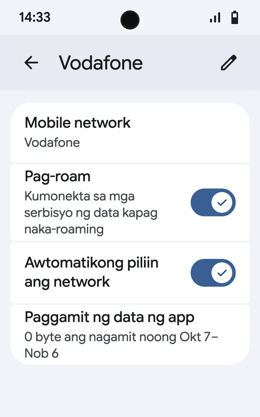 I-on ang roaming. Kung walang naglo-load, i-off ang automatic network selection at piliin nang mano-mano.