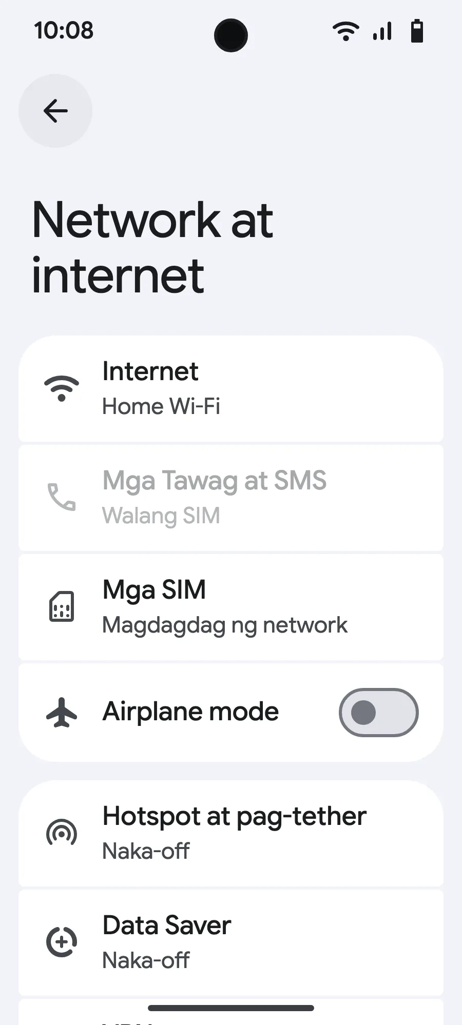 I-tap ang “Mga SIM” (Magdagdag ng network).