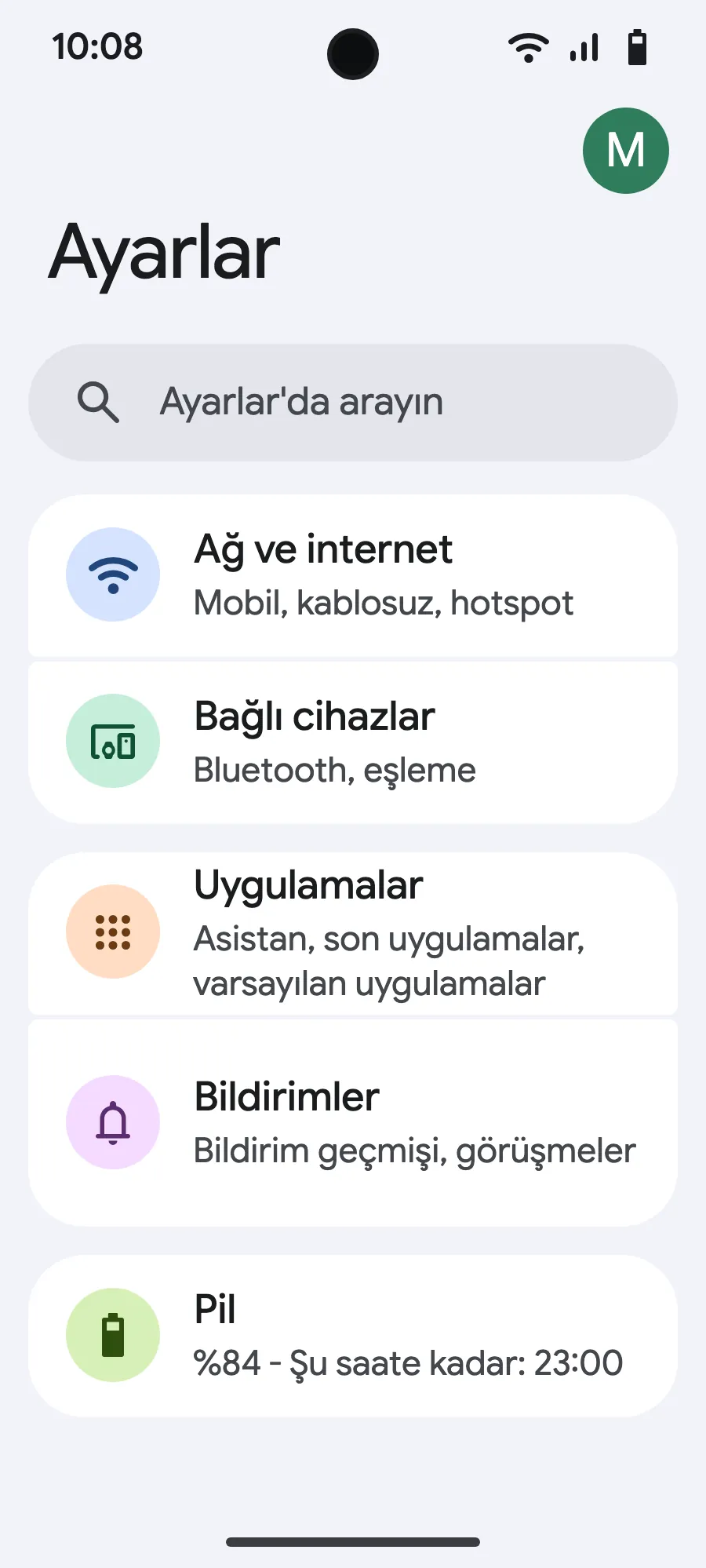 Ayarlar'ı, ardından Ağ ve internet'i aç.