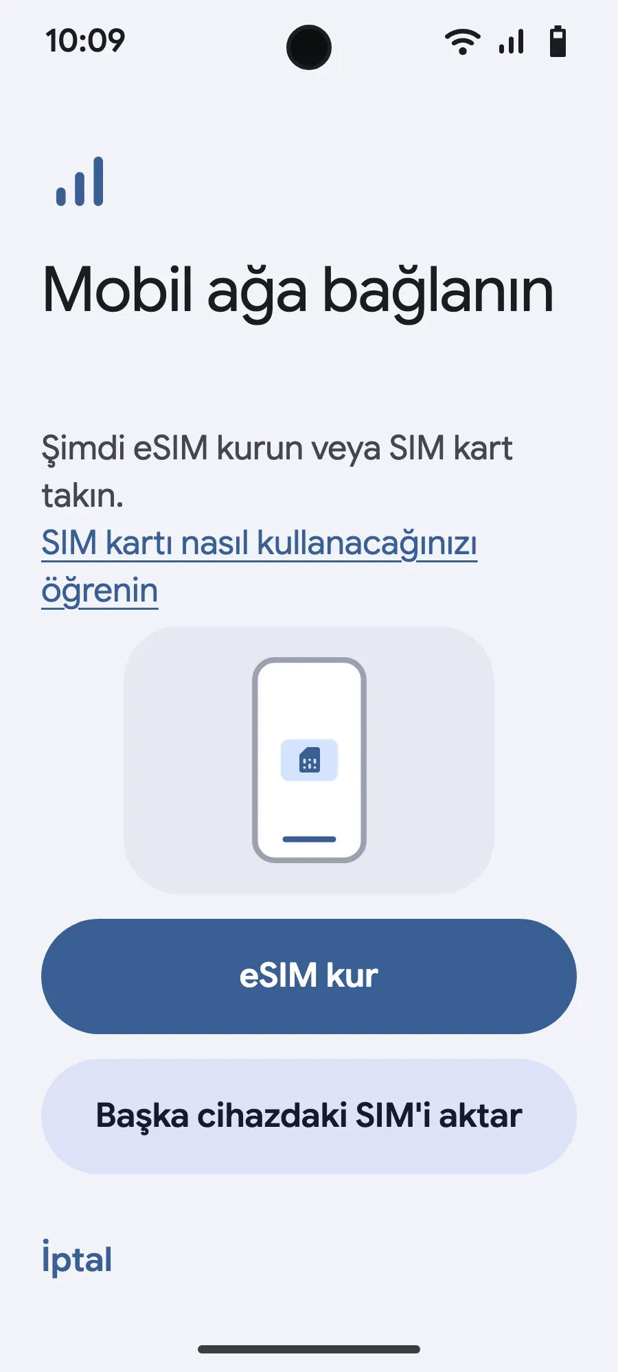 “eSIM kur”a dokun.
