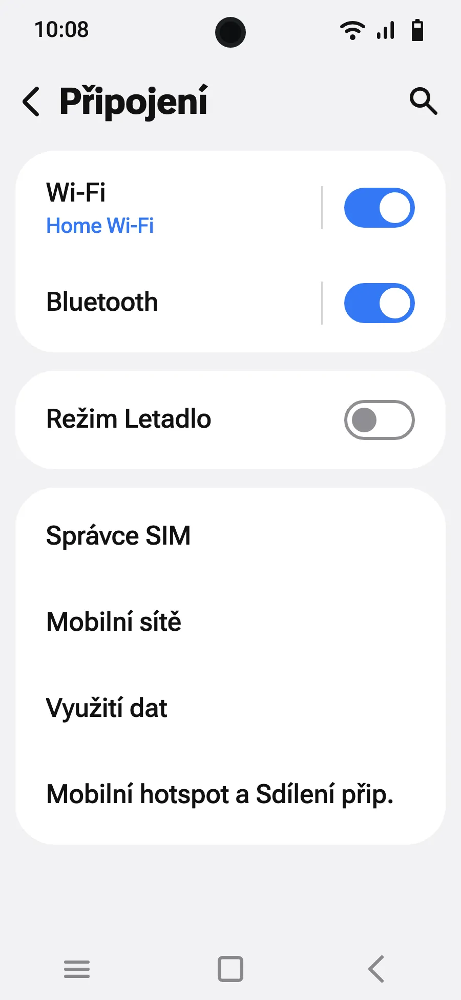 Klepni na „Správce SIM“.