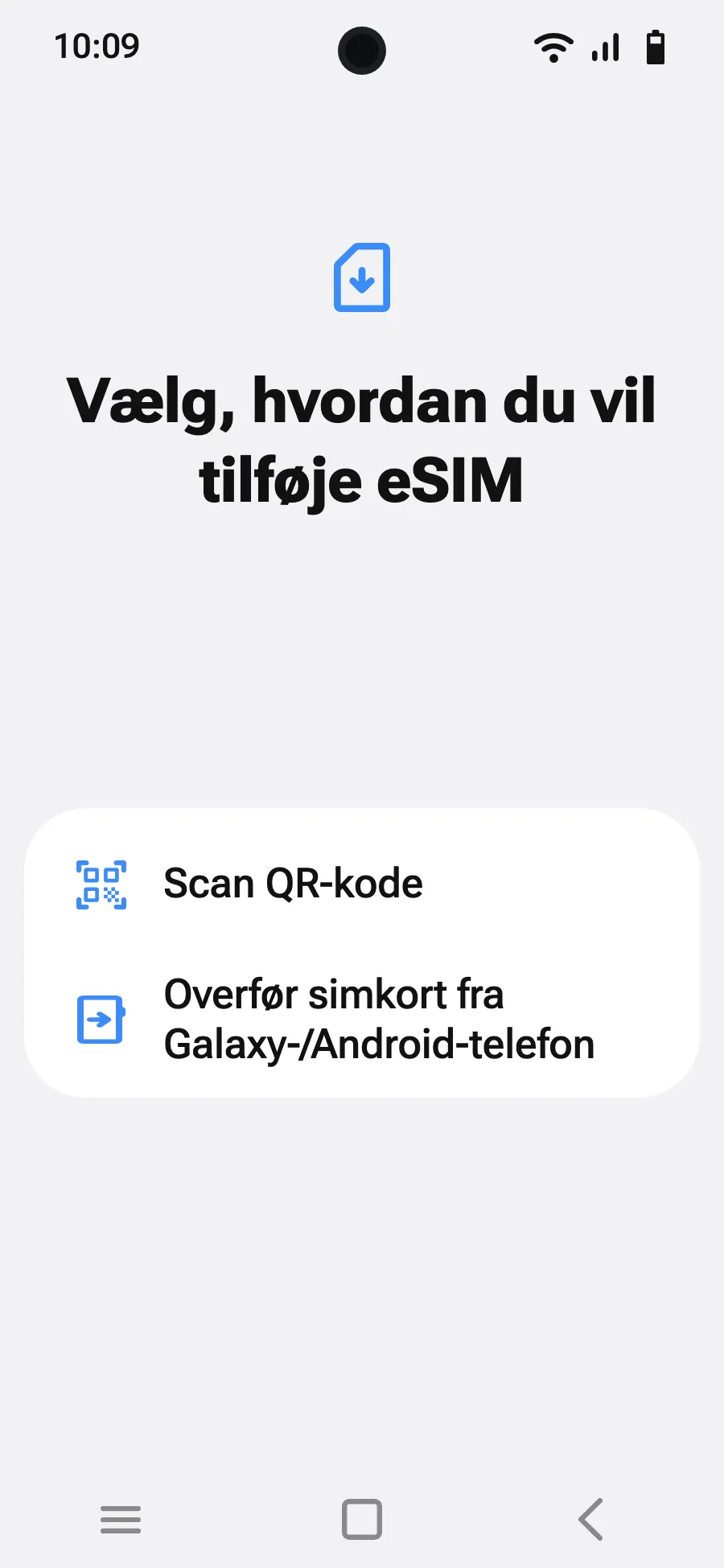 Vælg “Scan QR-kode”.