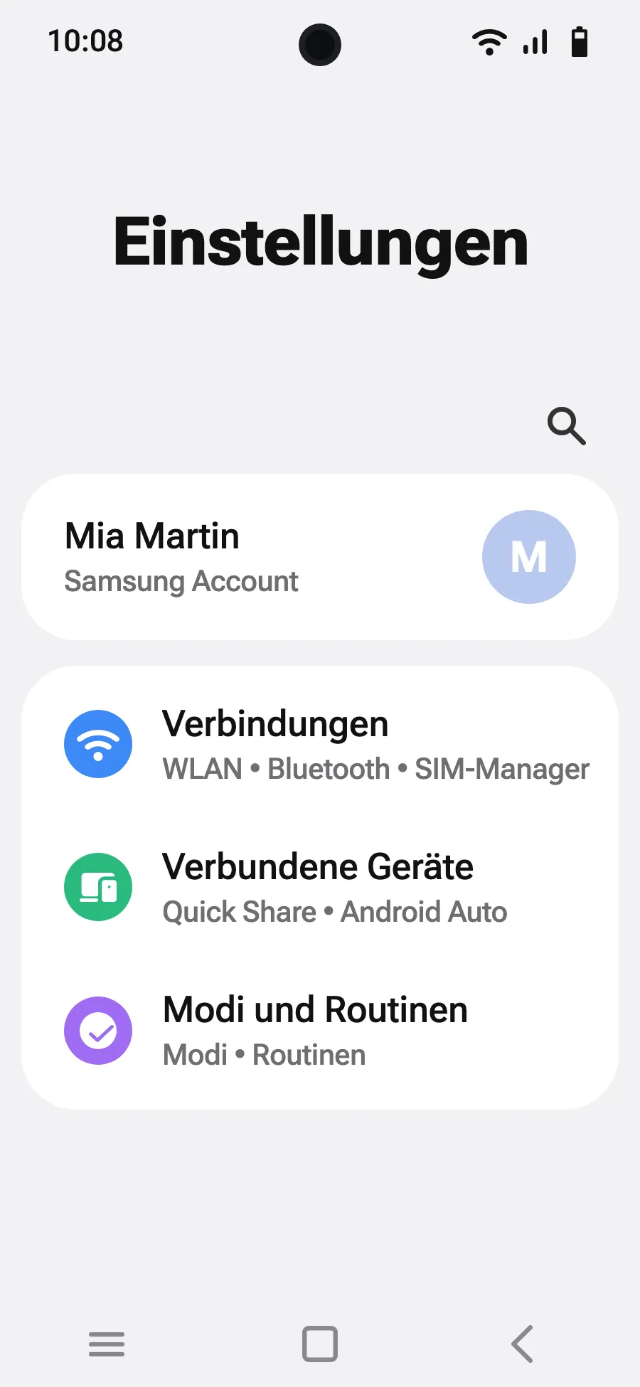 Öffne Einstellungen und dann Verbindungen.