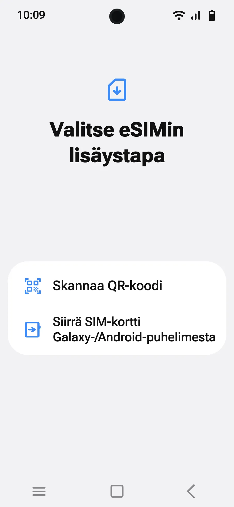 Valitse ”Skannaa QR-koodi”.