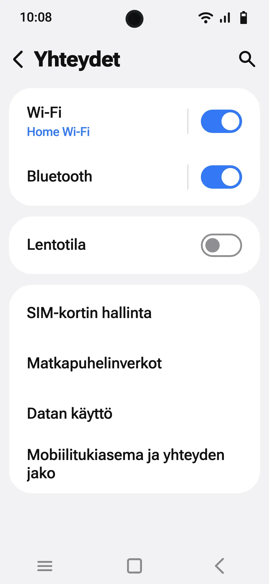 Napauta ”SIM-kortin hallinta”.