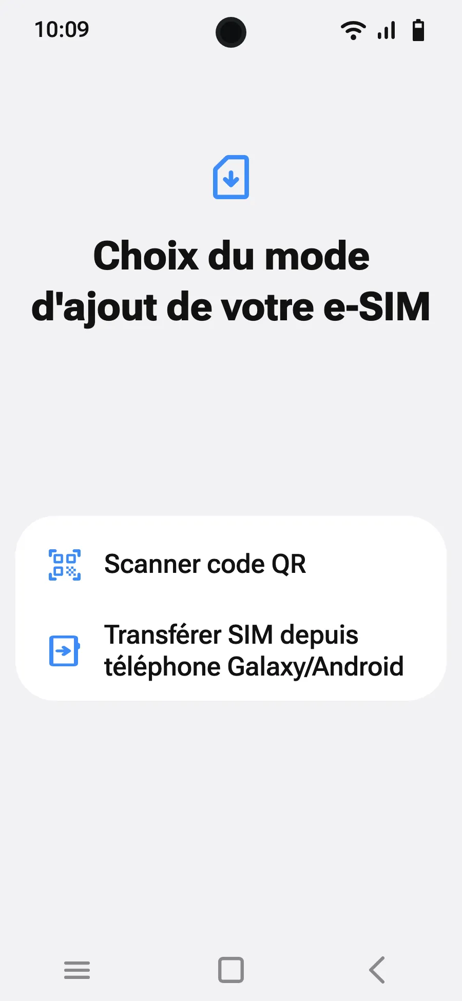Choisissez « Scanner code QR ».