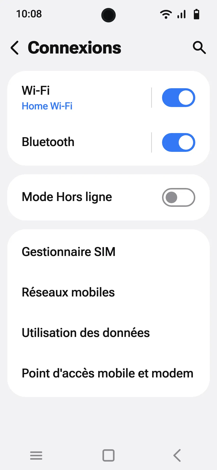 Touchez « Gestionnaire SIM ».