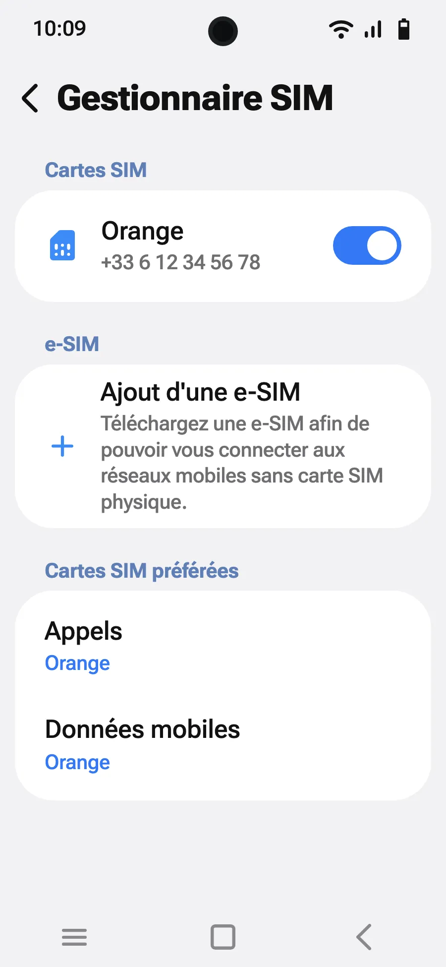 Touchez « Ajout d'une e-SIM ».