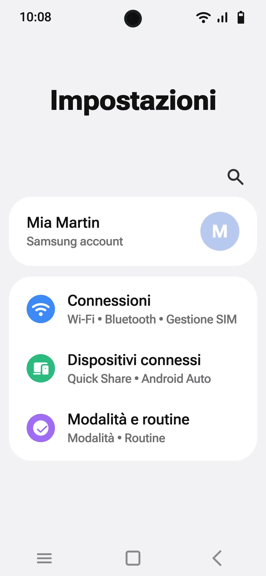 Apri Impostazioni, poi Connessioni.