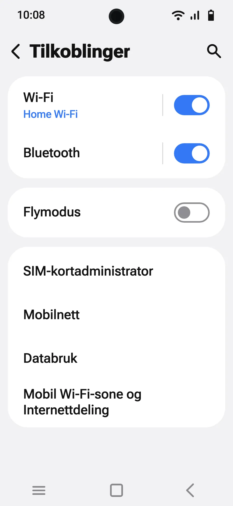 Trykk på «SIM-kortadministrator».
