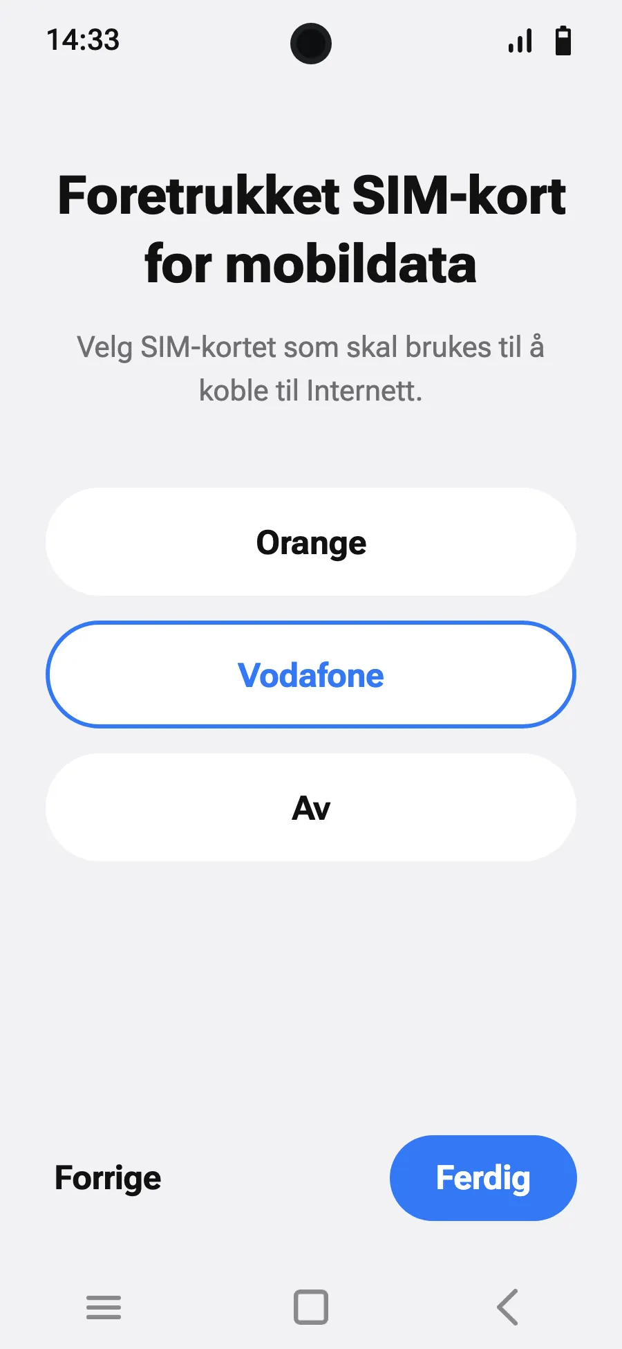 Velg det nye eSIM-et for mobildata.