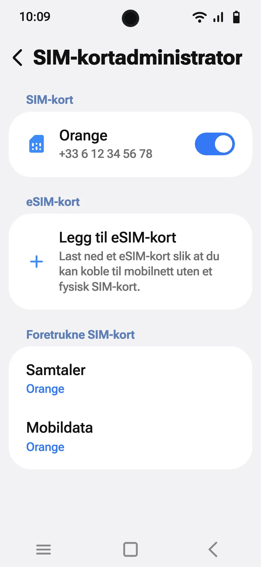 Trykk på «Legg til eSIM-kort».