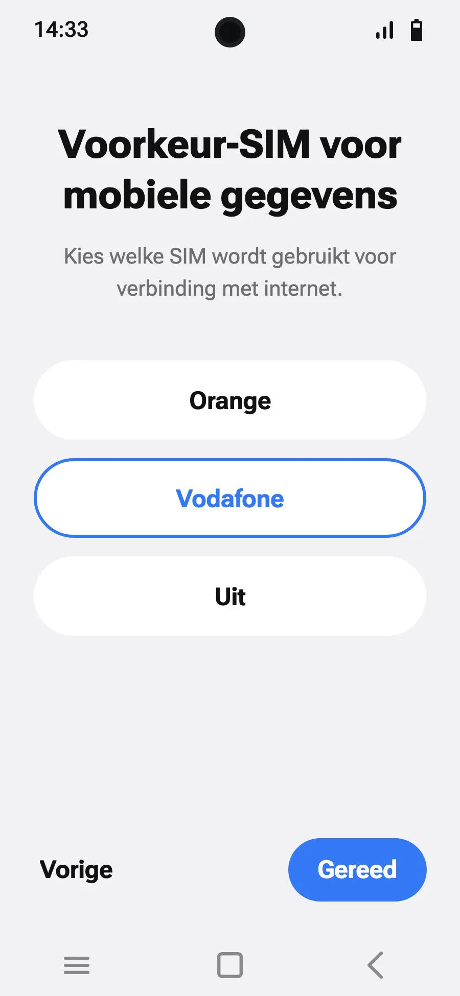 Kies de nieuwe eSIM voor mobiele data.