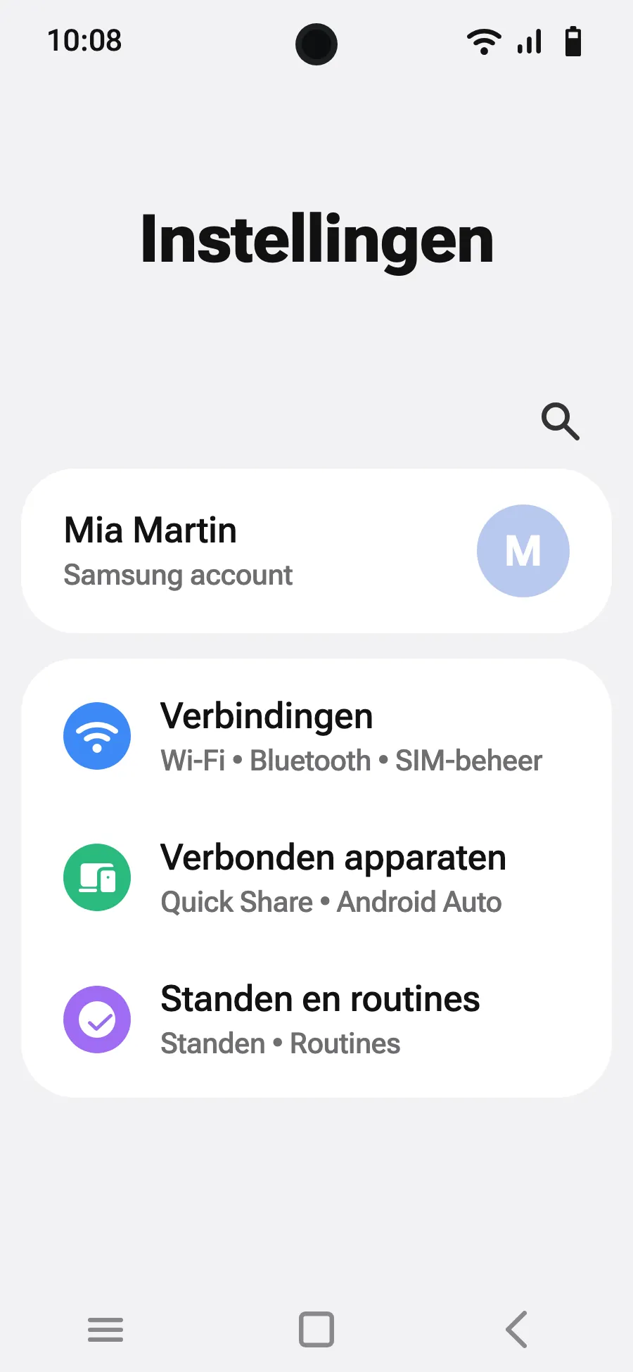 Open Instellingen en dan Verbindingen.