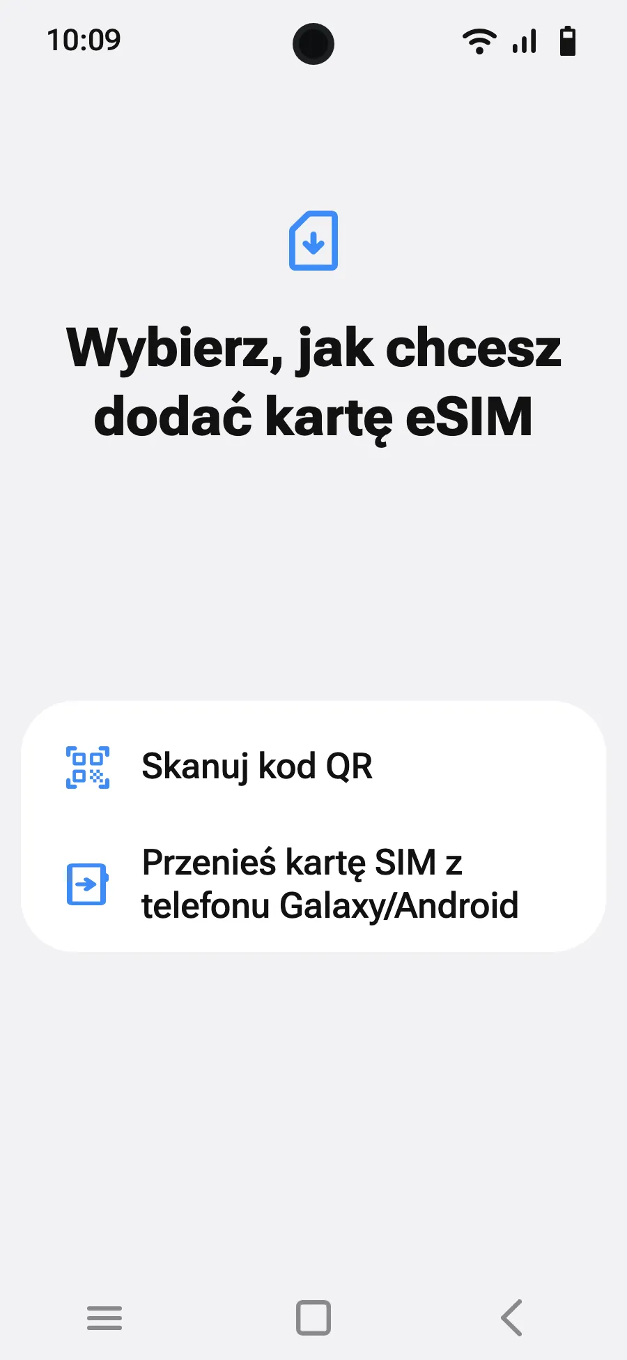 Wybierz „Skanuj kod QR”.