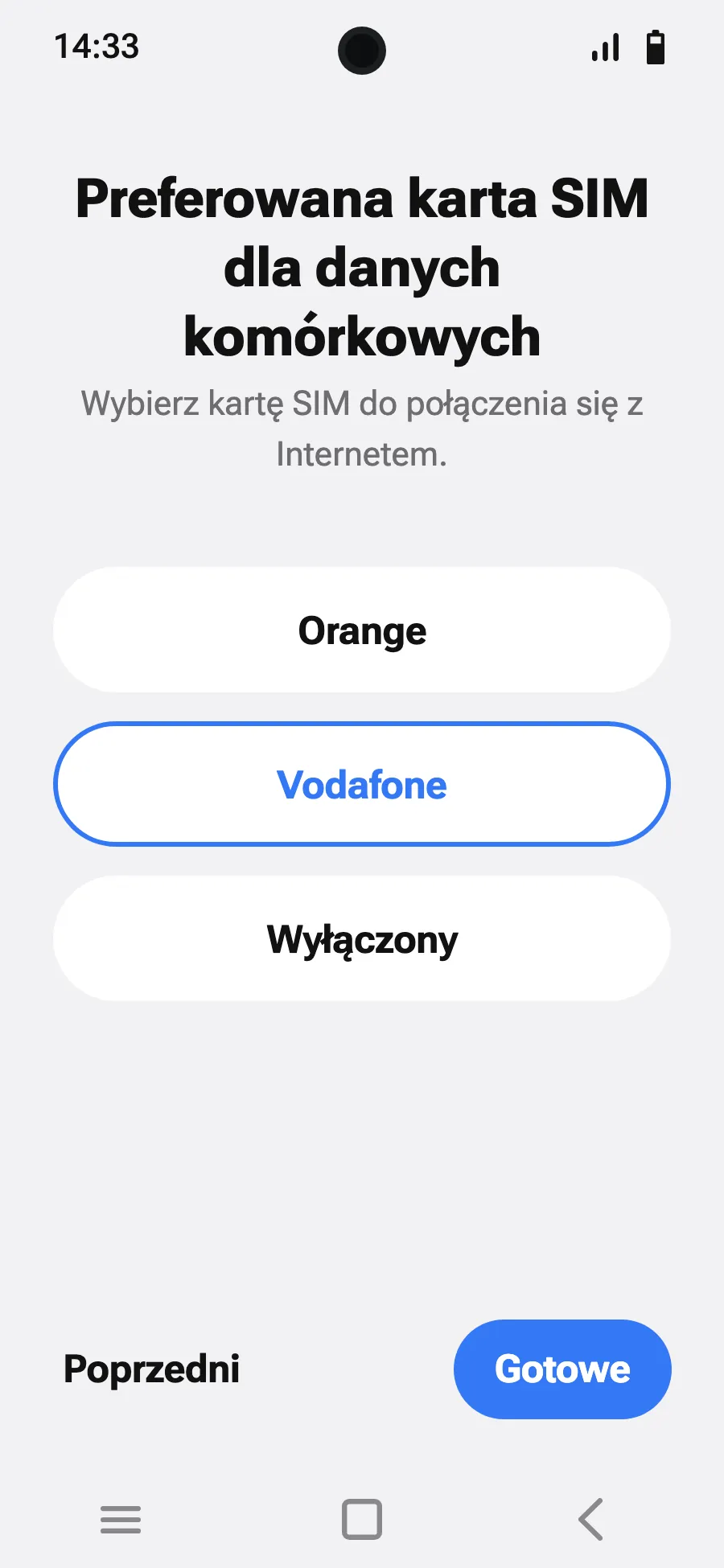Wybierz nową eSIM do danych komórkowych.