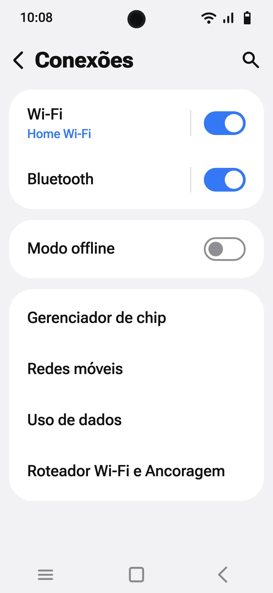 Toque em “Gerenciador de chip”.
