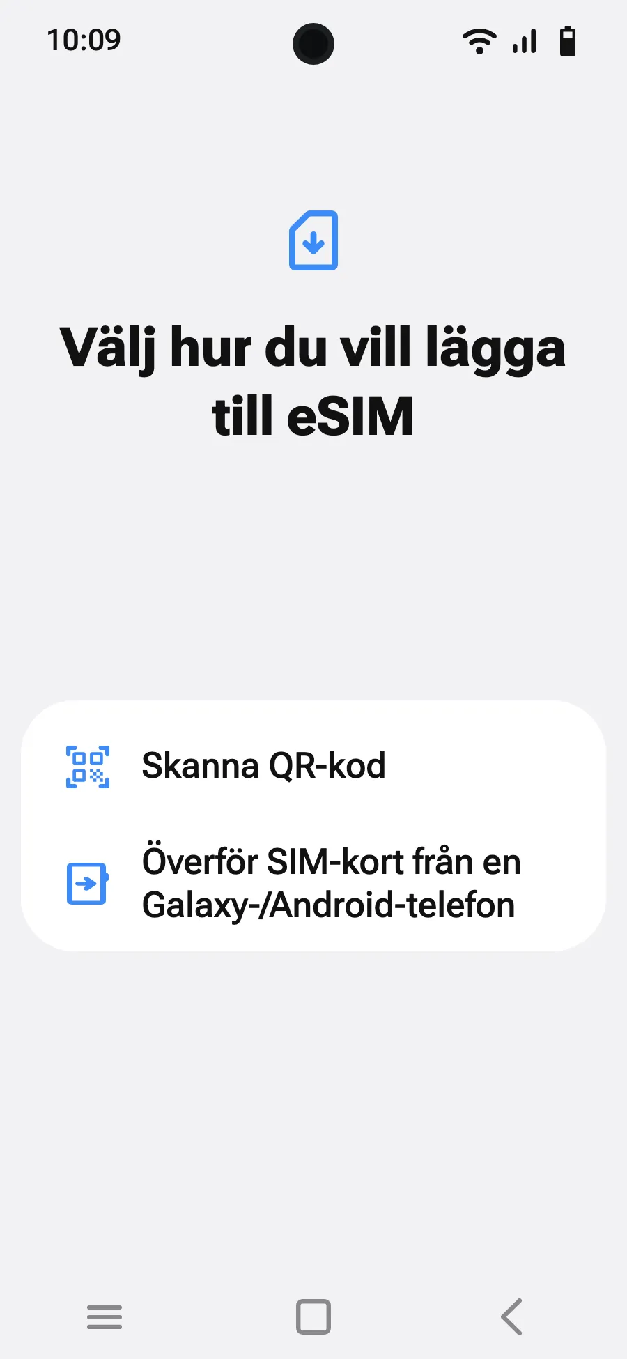 Välj ”Skanna QR-kod”.