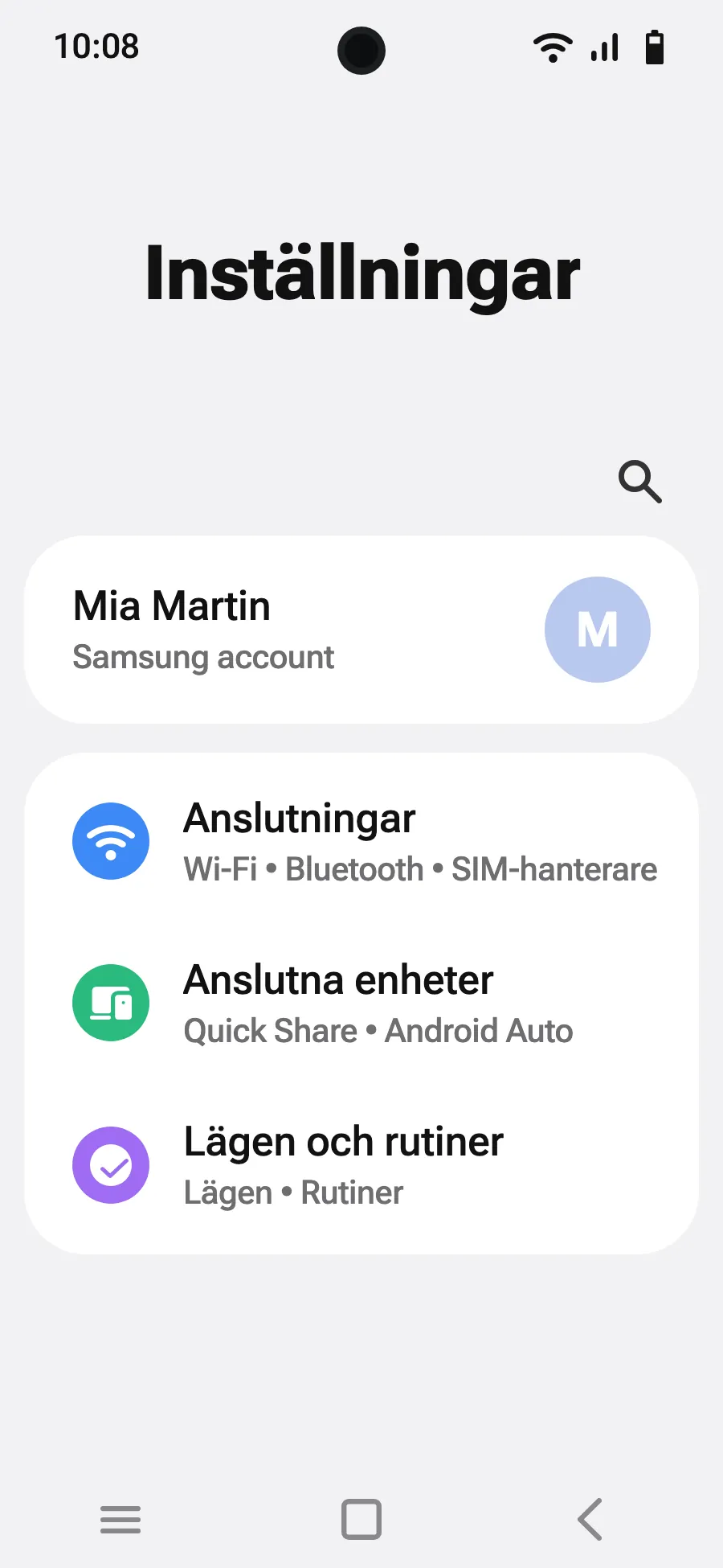 Öppna Inställningar och sedan Anslutningar.