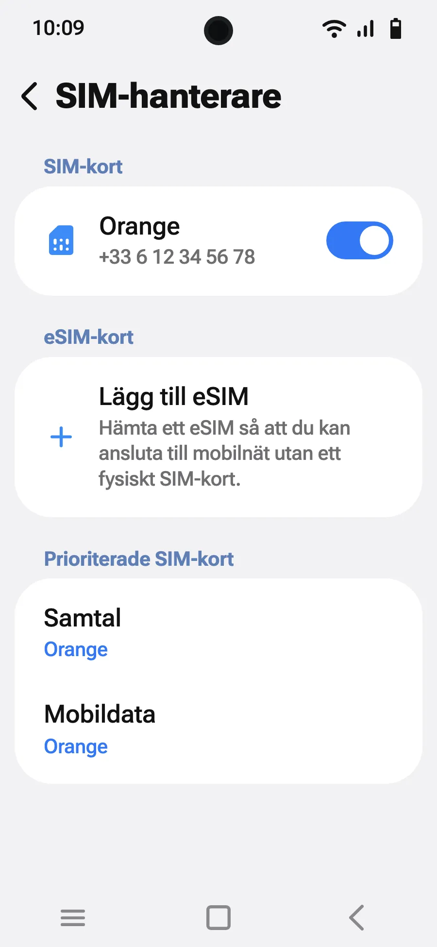 Tryck på ”Lägg till eSIM”.