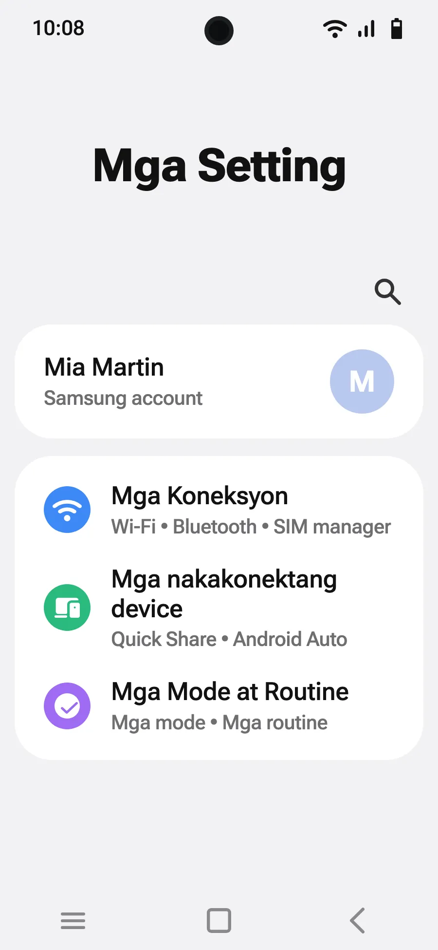 Buksan ang Settings, pagkatapos ang Connections.