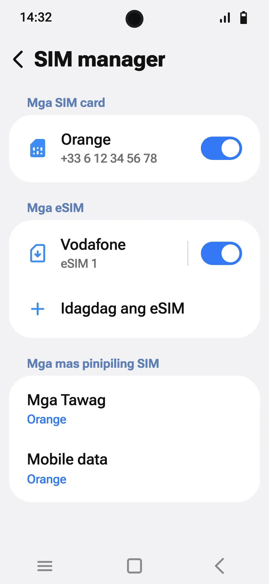 Pagdating mo, i-on ang bago mong eSIM sa SIM manager. Nakapangalan ito sa isang local o partner na carrier.