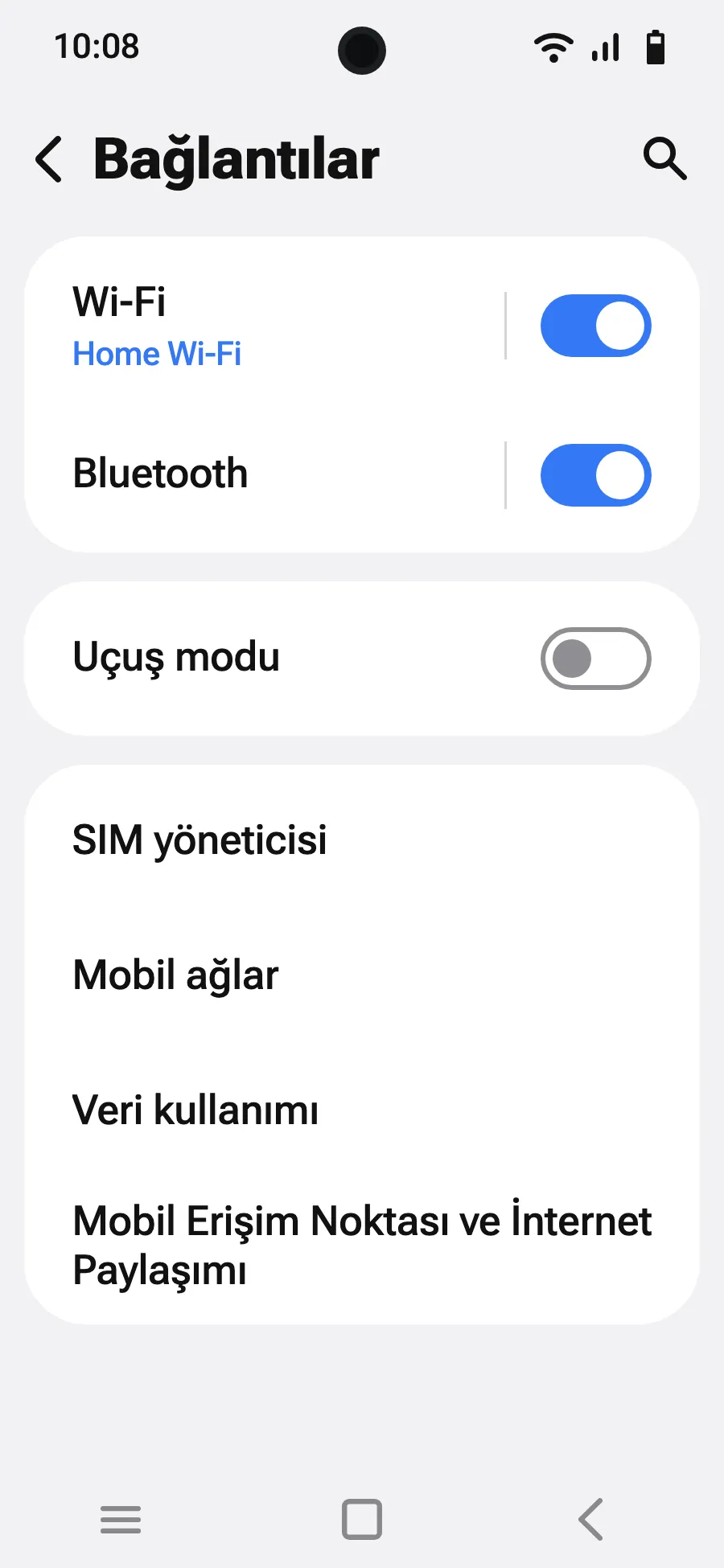 “SIM yöneticisi”ne dokun.