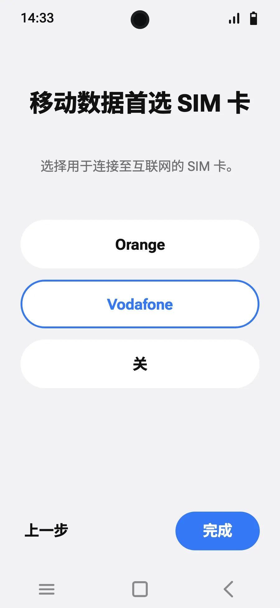 将移动数据设为新 eSIM。